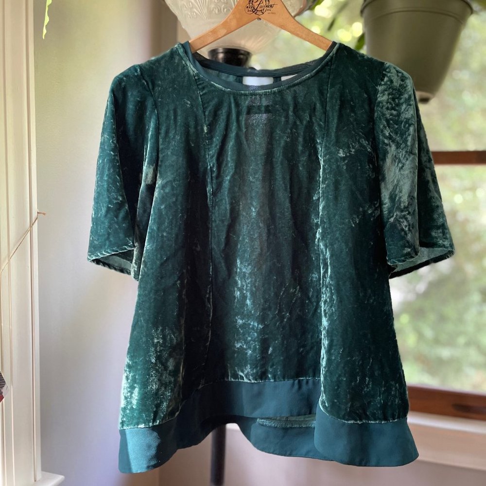Rich Green Velvet Top